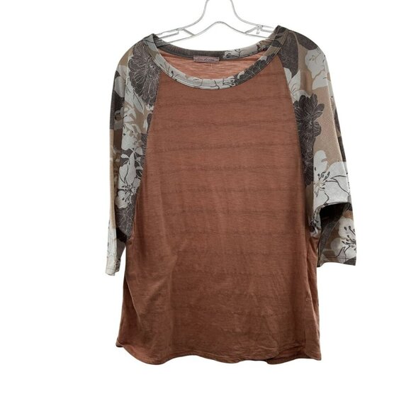 Ces Femme Women's 3/4 Floral Sleeve Pullover Top Multicolor Size Medium - Picture 1 of 9